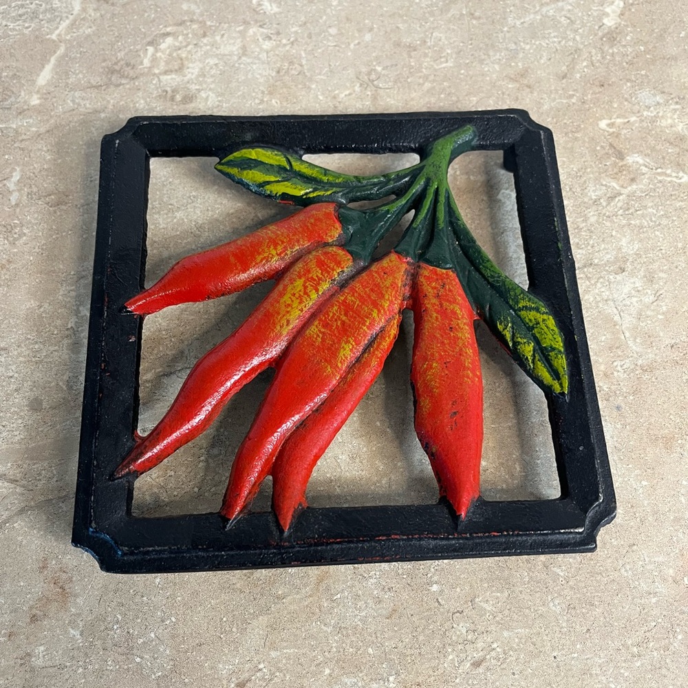 Cast Iron Red Chili Pepper Trivet